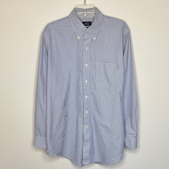 Allen Solly Men Blue Button-Down Shirt 100% Cotton Office Business Casual Large - Picture 1 of 4